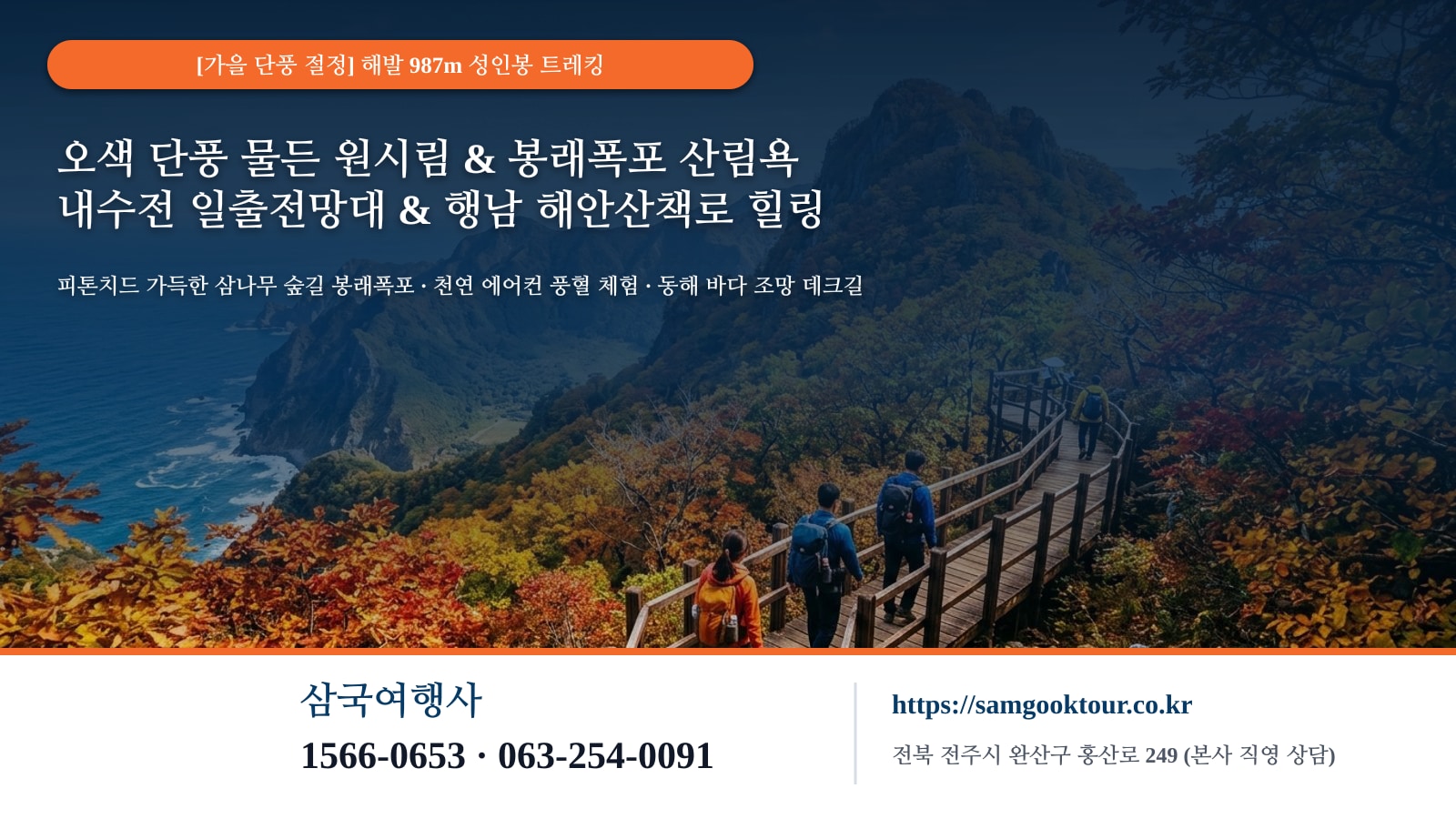 5. [가을 단풍의 절정] 해발 987m 성인봉 단풍 트레킹과 봉래폭포 삼나무 피톤치드 산림욕